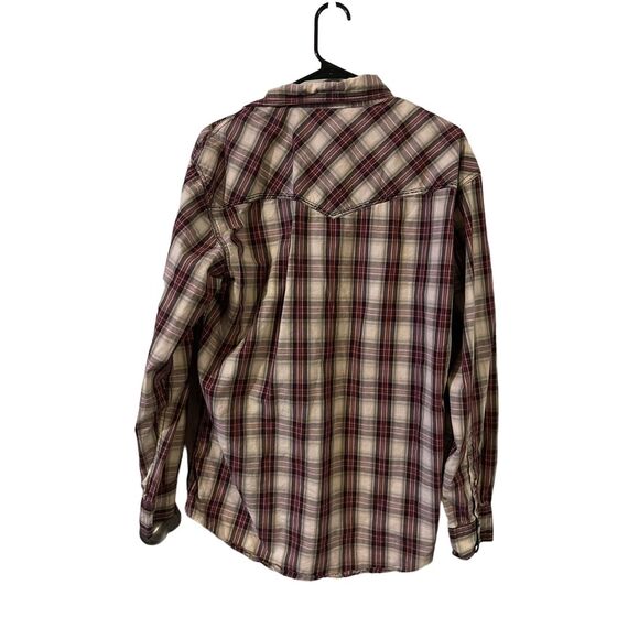 Cowboy Legend Mens Snap Plaid Long Sleeve Cotton Pocket Button Up Shirt Large - Picture 2 of 10